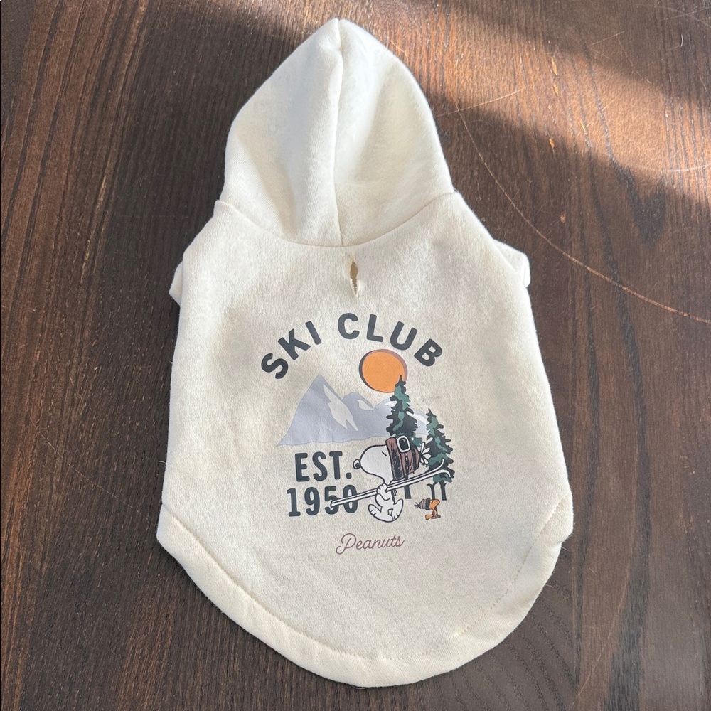 Peanuts White Ski Club Dog Hoodie